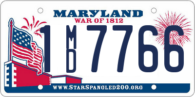 MD license plate 1MD7766