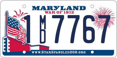 MD license plate 1MD7767