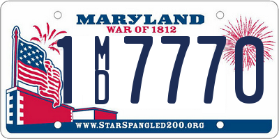 MD license plate 1MD7770