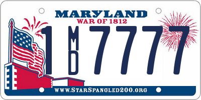 MD license plate 1MD7777