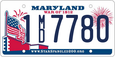 MD license plate 1MD7780