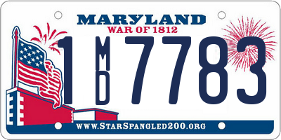 MD license plate 1MD7783