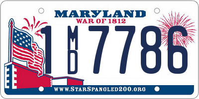 MD license plate 1MD7786