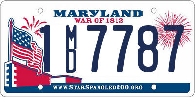 MD license plate 1MD7787