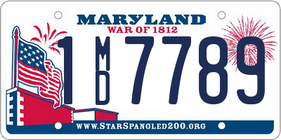 MD license plate 1MD7789