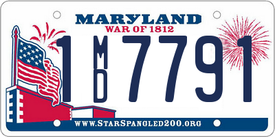 MD license plate 1MD7791