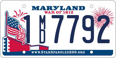 MD license plate 1MD7792