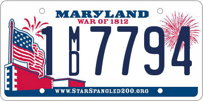 MD license plate 1MD7794