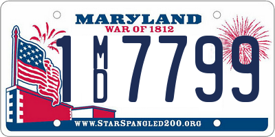 MD license plate 1MD7799