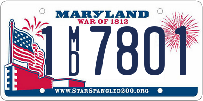 MD license plate 1MD7801