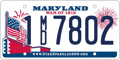 MD license plate 1MD7802