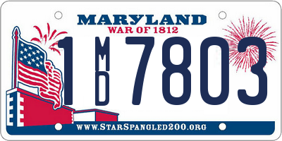 MD license plate 1MD7803