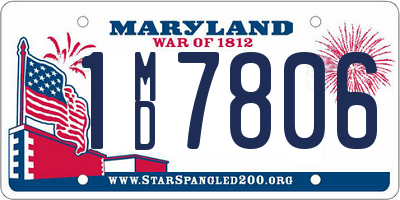 MD license plate 1MD7806