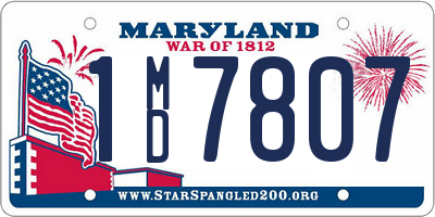 MD license plate 1MD7807