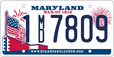 MD license plate 1MD7809