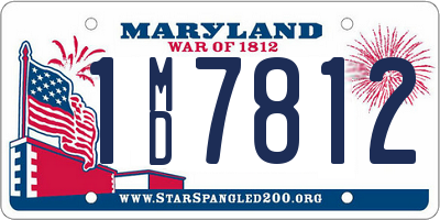 MD license plate 1MD7812