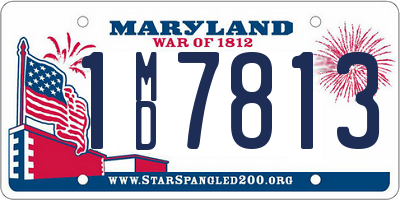 MD license plate 1MD7813