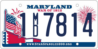 MD license plate 1MD7814