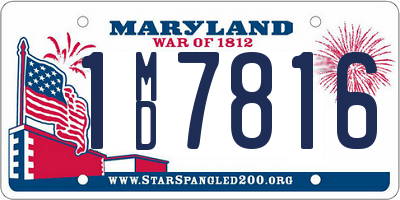 MD license plate 1MD7816