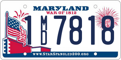 MD license plate 1MD7818