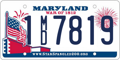 MD license plate 1MD7819