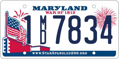 MD license plate 1MD7834