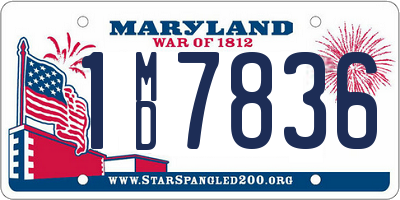 MD license plate 1MD7836