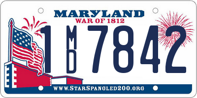 MD license plate 1MD7842