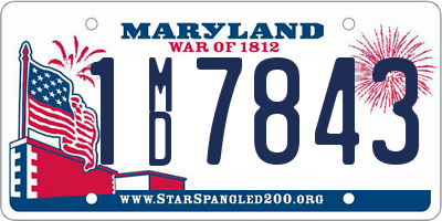 MD license plate 1MD7843