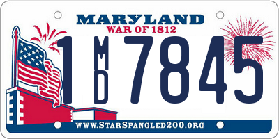 MD license plate 1MD7845