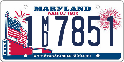 MD license plate 1MD7851