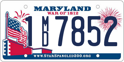 MD license plate 1MD7852