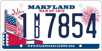 MD license plate 1MD7854