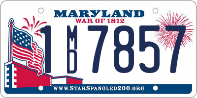 MD license plate 1MD7857