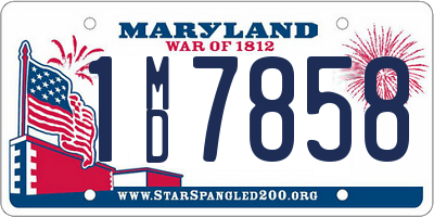 MD license plate 1MD7858