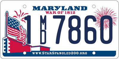 MD license plate 1MD7860