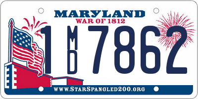 MD license plate 1MD7862