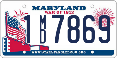 MD license plate 1MD7869