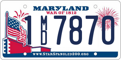 MD license plate 1MD7870