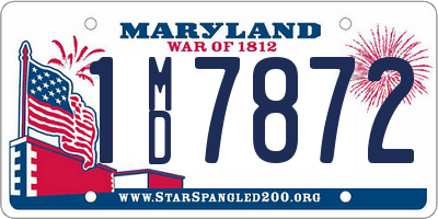 MD license plate 1MD7872