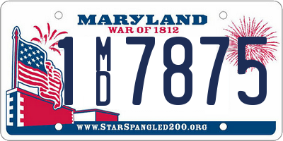 MD license plate 1MD7875