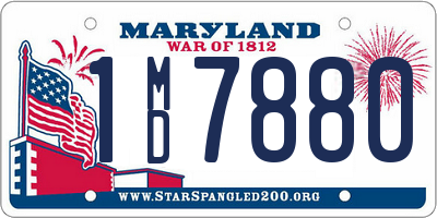 MD license plate 1MD7880