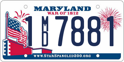 MD license plate 1MD7881