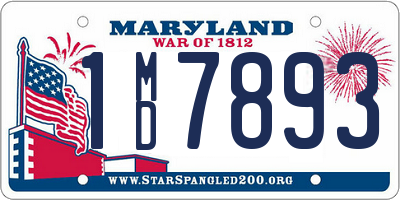 MD license plate 1MD7893