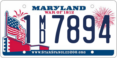 MD license plate 1MD7894