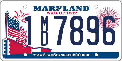 MD license plate 1MD7896