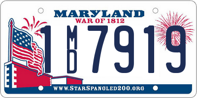 MD license plate 1MD7919