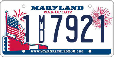 MD license plate 1MD7921