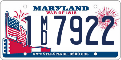 MD license plate 1MD7922