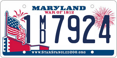 MD license plate 1MD7924